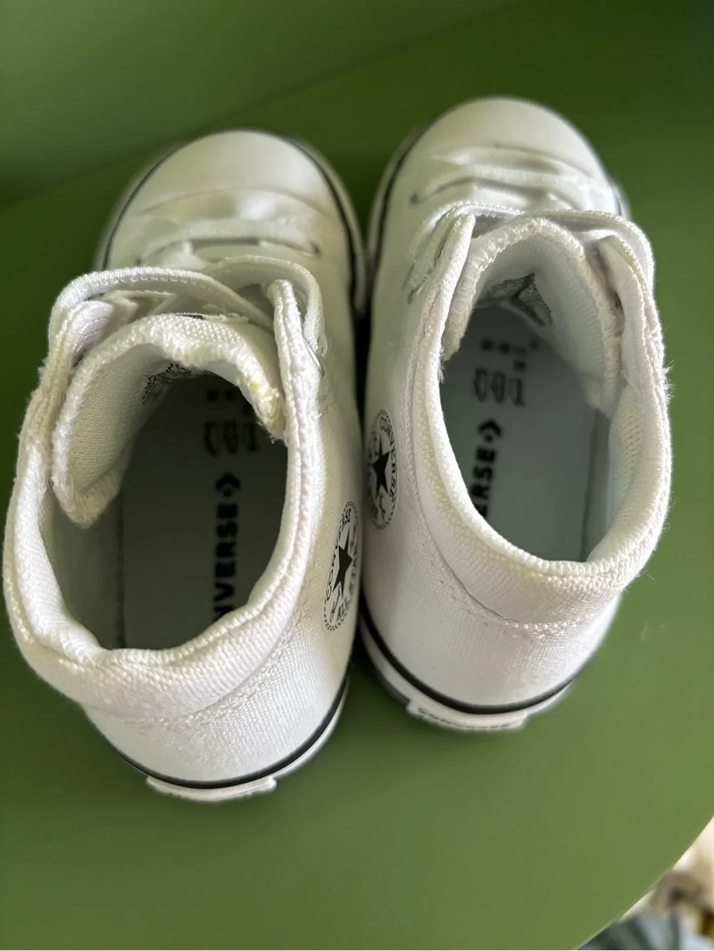 Converse Kids White High Top Sneakers with Black Trim